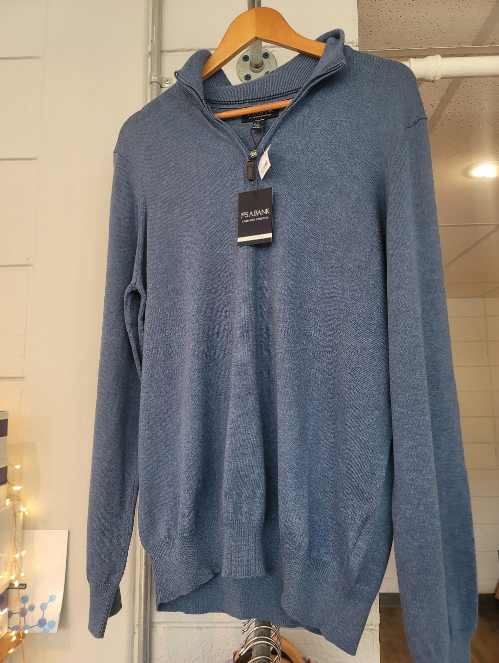 Jos. A. Bank Men's Slate Blue Zip-Neck Sweater